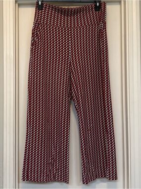 CAbi Red & Navy Geometric Wide-Leg Pants Style #5677